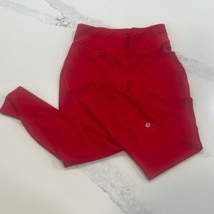 Lululemon Base Pace Red Leggings 25”